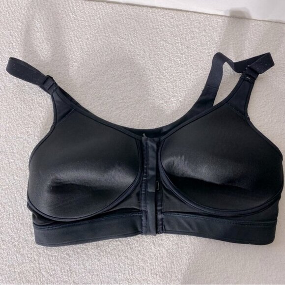 5/$25 Old Navy Active Black Front Zip Closure Sports Bra 34C - Picture 9 of 15